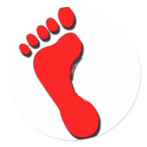 Child's Foot print, Red stickers by wsellars Child's Foot print, Red stickers