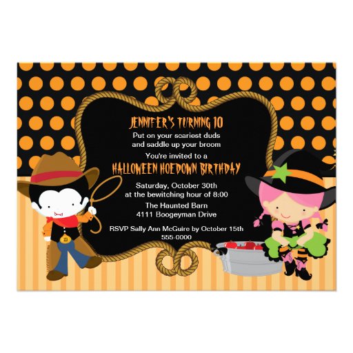 Child's Halloween Hoedown Birthday Invitation