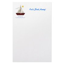 Child's Sail Boat Stationery Design