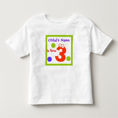 child&#39;s third 3rd Birthday, Toddler T-shirt