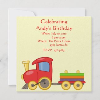 Child's Train Birthday Invitation invitation