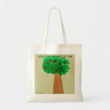 Child's Tree Drawing Tote Bags