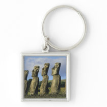 Chile, Easter Island, Rapa Nui, Ahu Akivi Key Chain