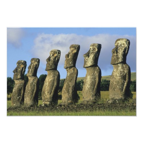 Chile, Easter Island, Rapa Nui, Ahu Akivi photoenlargement