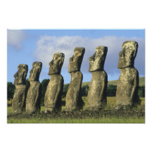 Chile, Easter Island, Rapa Nui, Ahu Akivi Photo Print