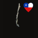 Chile Flag Heart Map Fitted AA T-Shirt