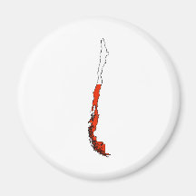 Chile Flag Map full size Fridge Magnets
