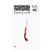 Chile flag map postage