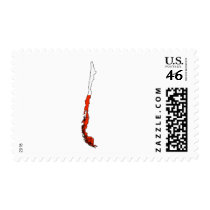Chile flag map postage