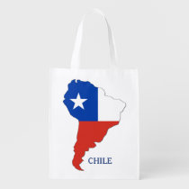 Chile Flag on a Map of South America Reusable Grocery Bag at  Zazzle