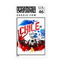 Chile La Roja grunge art soccer futbol gifts Postage Stamp