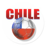 Chile logo soccer ball flag of Chile gear Round Sticker