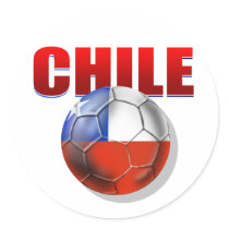 Chile logo soccer ball flag of Chile gear Round Sticker