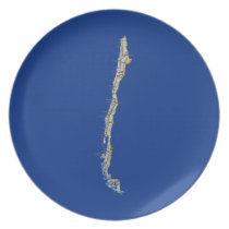 Chile Map Plate