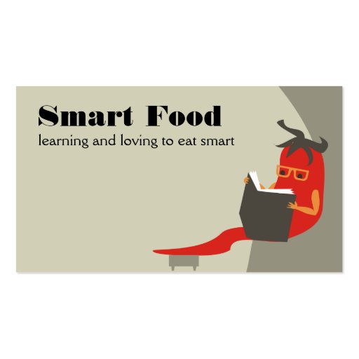 chile pepper reading smart food business cards (front side)