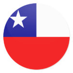 Chile quality Flag Circle Round Stickers