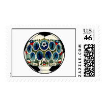 Chile soccer ball silhouettes La Roja gifts Stamps