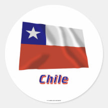 Chile Waving Flag with Name Sticker