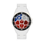 Chile Rhinestone with White Enamel Watch