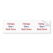 Chileans Don't Back Down Bumper Stickers