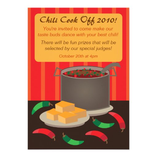 Chili Cook Off Invitation Announcement