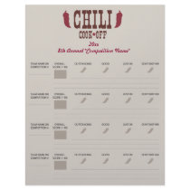 Chili Cook Off Voting Ballot Sheet Letterhead Template