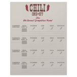 Chili Cook Off Voting Ballot Sheet Letterhead Template