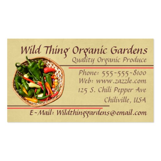 Chili Pepper Business Card (front side)