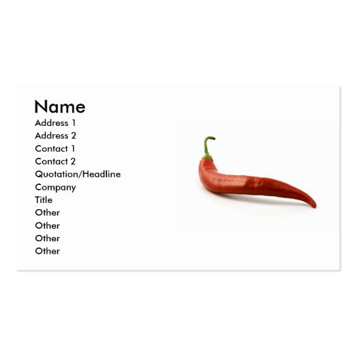 Chili Pepper Business Card (front side)