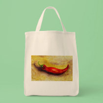 Chili Pepper Grocery Tote bags