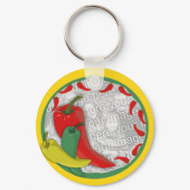 Chili Pepper Group Circle Frame2 keychains