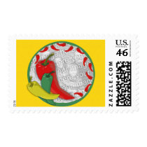 Chili Pepper Group Circle Frame2 postage