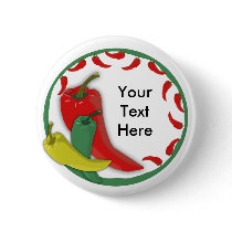 Chili Pepper Group Circle Frame3 Pinback Buttons