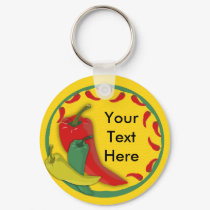 Chili Pepper Group Circle Frame keychains