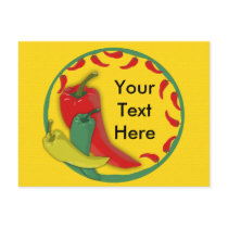 Chili Pepper Group Circle Frame postcards