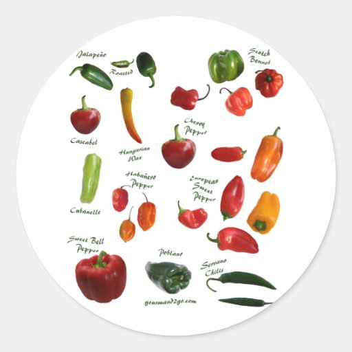Chili Pepper ID Classic Round Sticker Zazzle