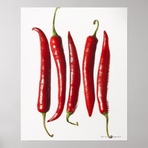 Chili Peppers in a Row Posters