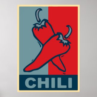 Chili Red and Blue print