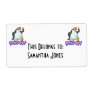 chill out penguin personalized shipping label