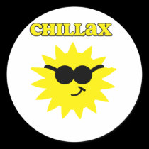 Chillax Sun Sticker by Rajee1 Chillax Sun Sticker