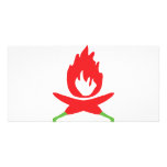 chilli fire icon customized photo card