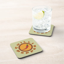 chilli pepper. spice beverage coasters