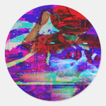 chillig bye the beach round sticker