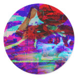 chillig bye the beach round sticker