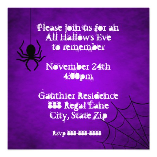 Chilling Go Batty Purple Moon Halloween Invitation