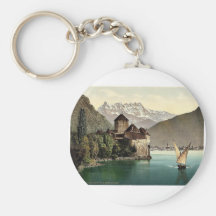 Chillon Castle, and Dent du Midi, Geneva Lake, Swi Keychain