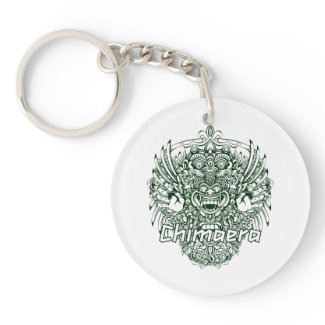 chimaera affected design green keychain