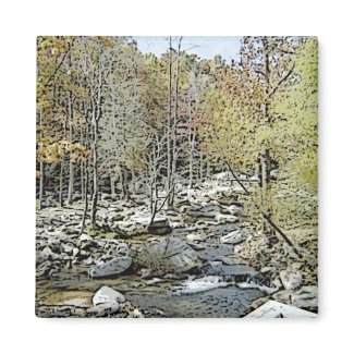 Chimney Rock, Creek, & Seasons Greetings magnet
