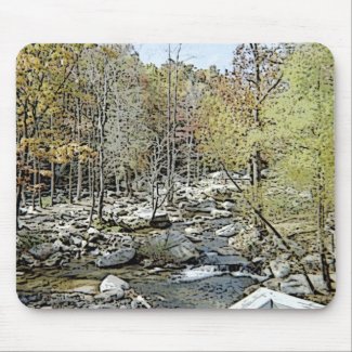 Chimney Rock, Creek, & Seasons Greetings mousepad