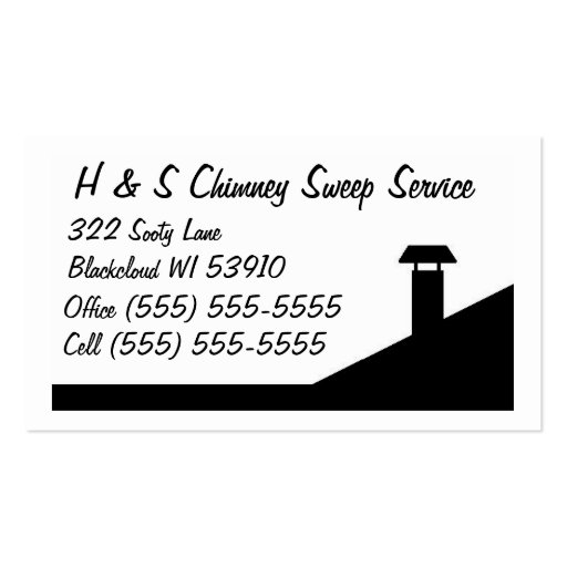 Chimney sweep business cards (front side)